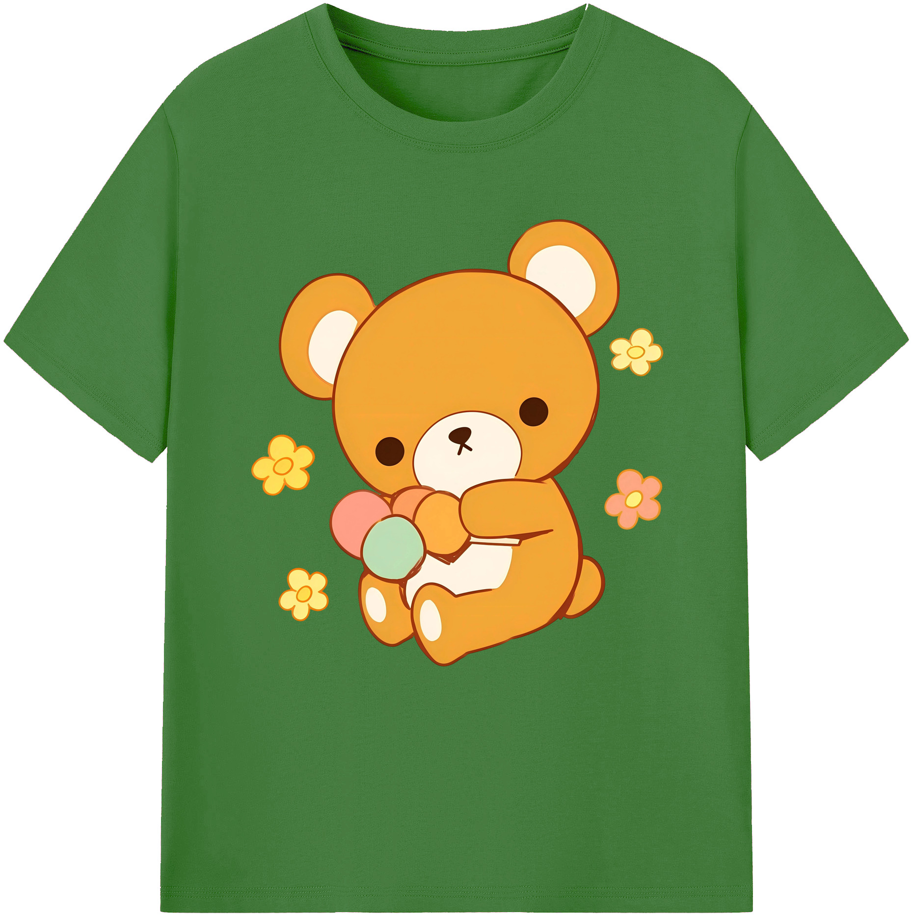 （画像用） リラックマ リラックマ キイロイトリ Rilakkuma Korilakkuma Kiiroitori レディースカジュアルプリントTシャツ（綿100％）